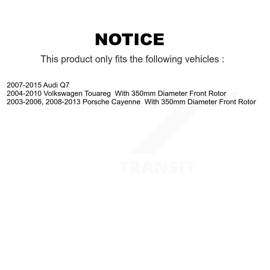 Front Right Disc Brake Rotor (1 Piece Only) 8-980310 For Audi Q7 Porsche Cayenne Volkswagen Touareg
