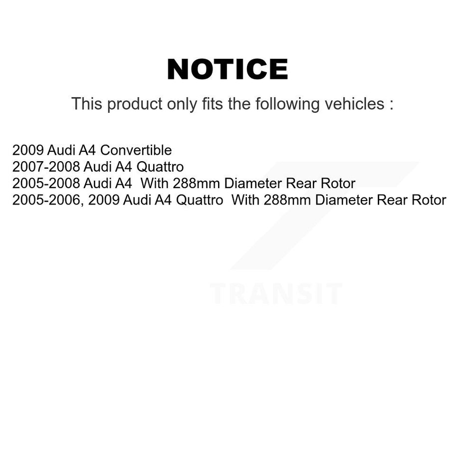 Rear Disc Brake Rotor (1 Piece Only) 8-980468 For Audi A4 Quattro