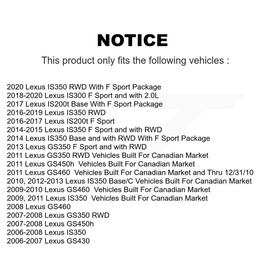 Front Right Disc Brake Rotor (1 Piece Only) 8-980492 For Lexus IS350 IS300 GS350 GS450h IS200t GS430