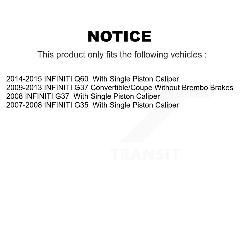 Rear Disc Brake Rotor (1 Piece Only) 8-980568 For INFINITI G37 G35 Q60
