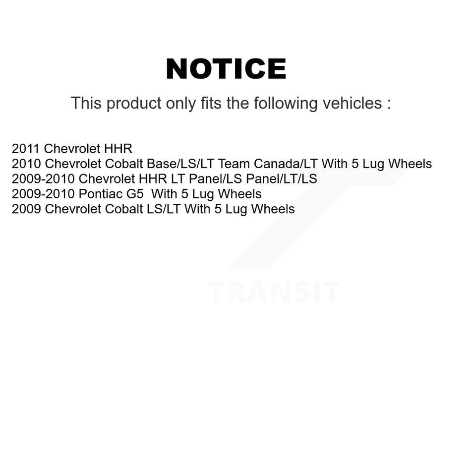 Rear Brake Drum (1 Piece Only) 8-9808 For Chevrolet Cobalt Pontiac G5 HHR