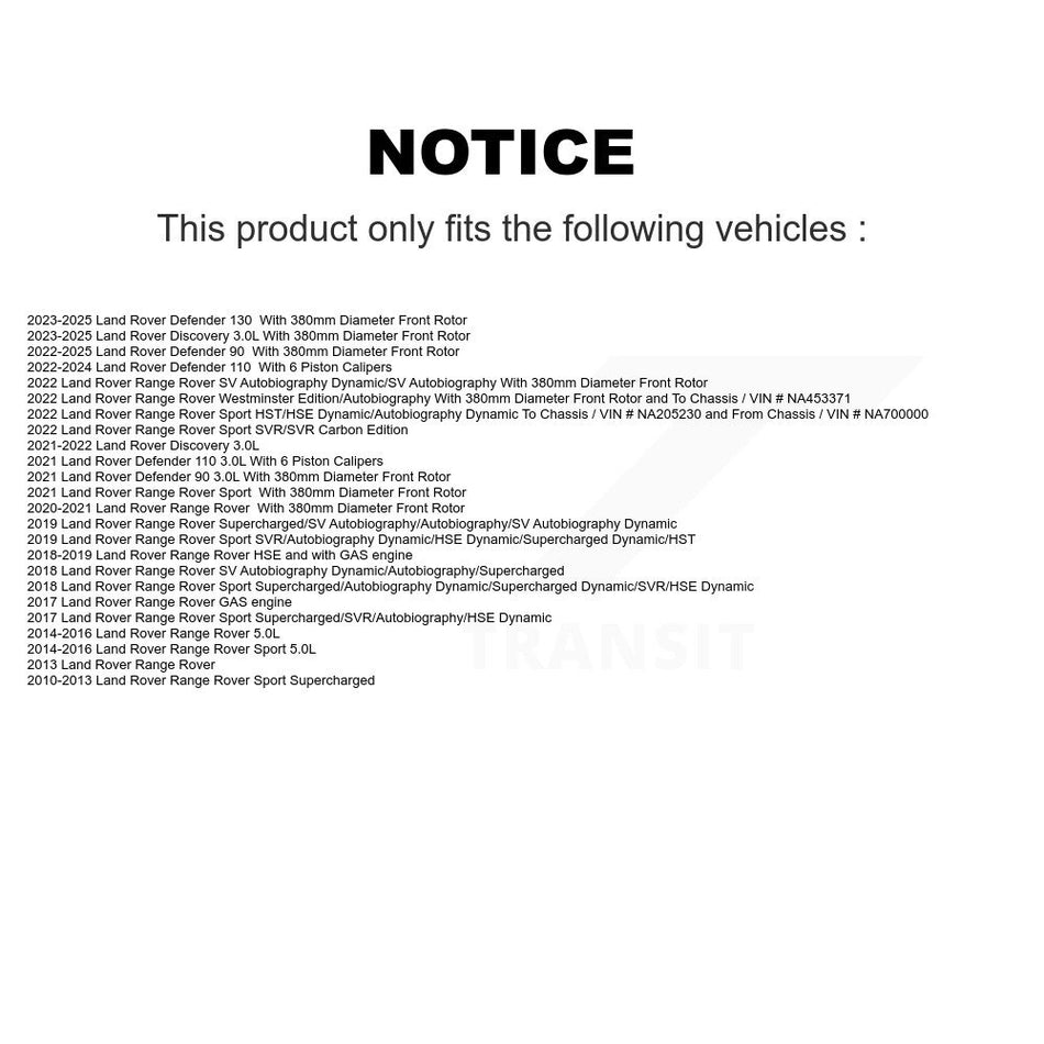 Front Disc Brake Rotor (1 Piece Only) 8-980926 For Land Rover Range Sport Defender 110 Discovery 130