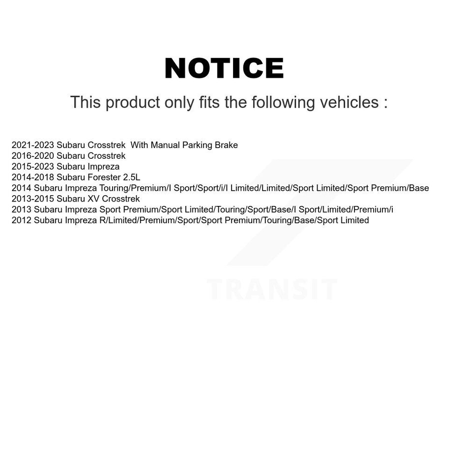 Rear Disc Brake Rotor (1 Piece Only) 8-980962 For Subaru Crosstrek Impreza Forester XV