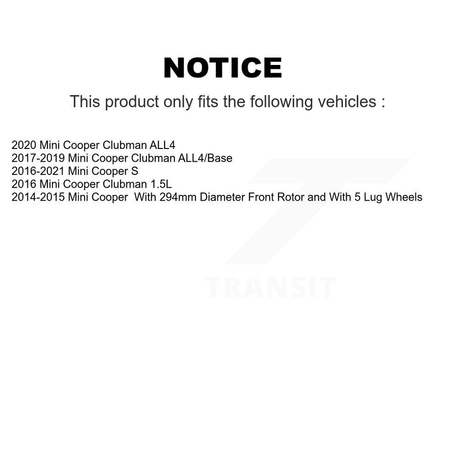 Front Disc Brake Rotor (1 Piece Only) 8-981823 For Mini Cooper Clubman