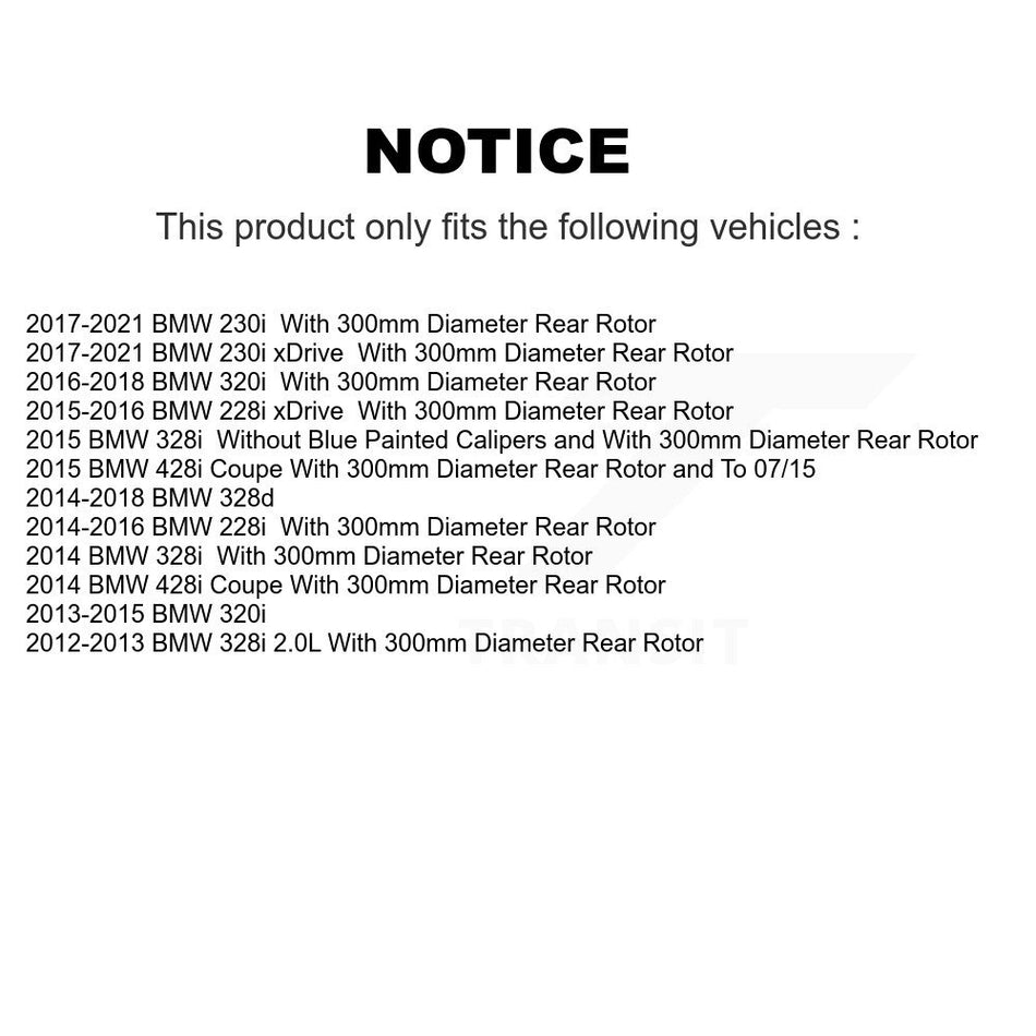 Rear Disc Brake Rotor (1 Piece Only) 8-982062 For BMW 230i xDrive 228i 328i 320i 428i 328d