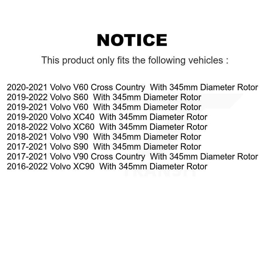 Front Disc Brake Rotor 8-982110 For Volvo XC90 XC60 XC40 S90 S60 V90 Cross Country V60 C40 Recharge