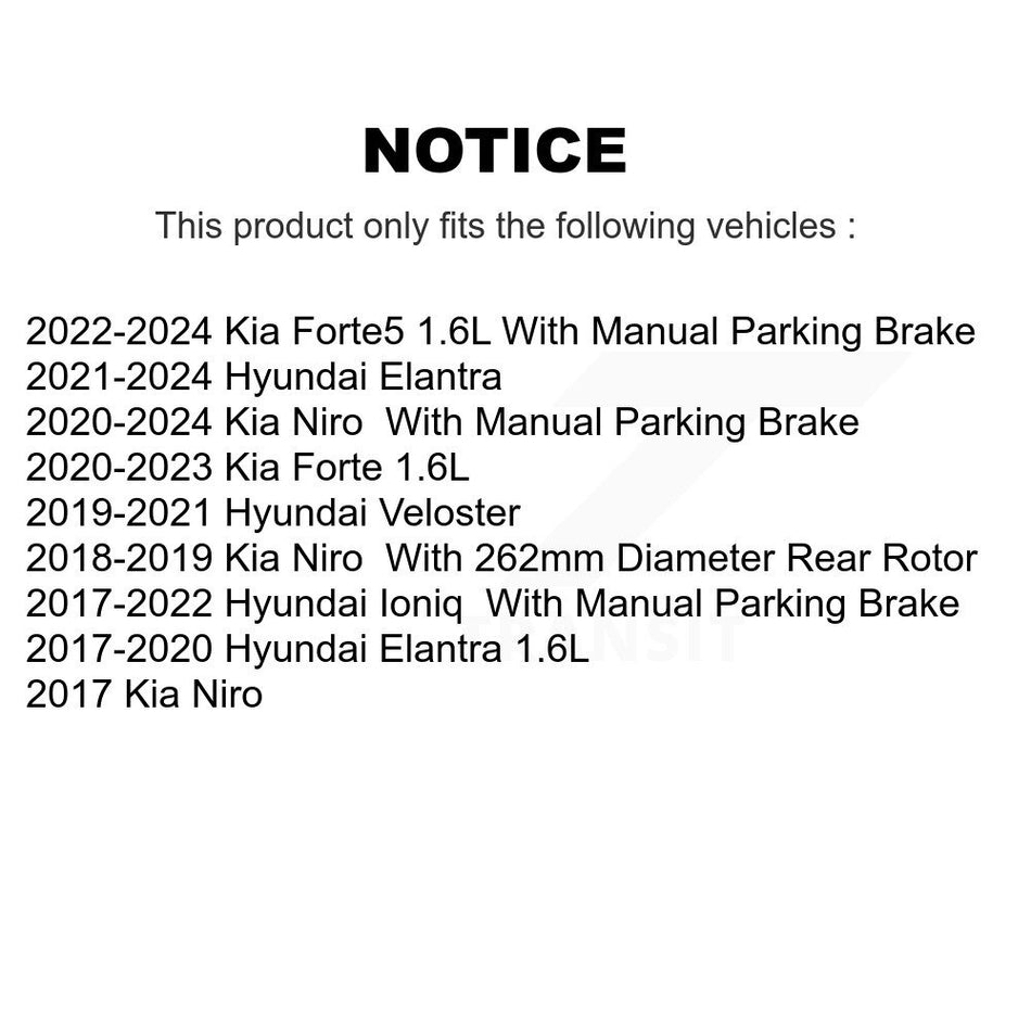 Rear Disc Brake Rotor (1 Piece Only) 8-982143 For Hyundai Elantra Kia Forte Niro Ioniq Forte5