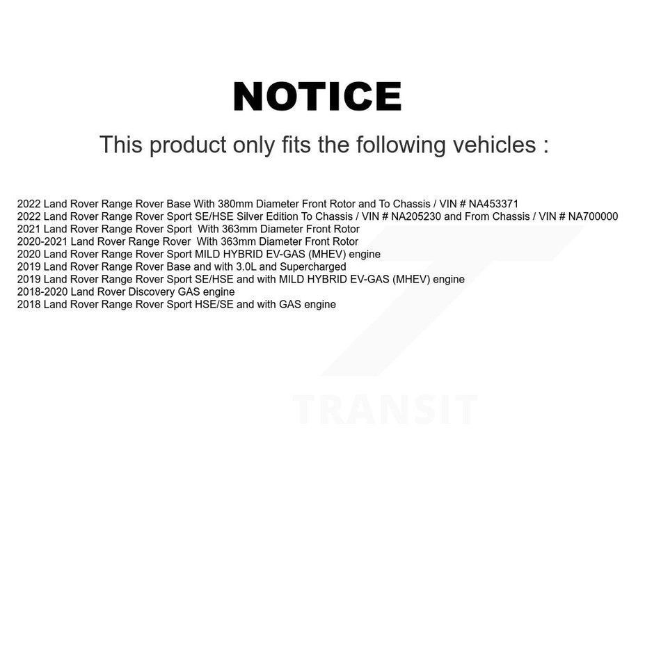 Front Disc Brake Rotor (1 Piece Only) 8-982386 For Land Rover Range Sport Discovery