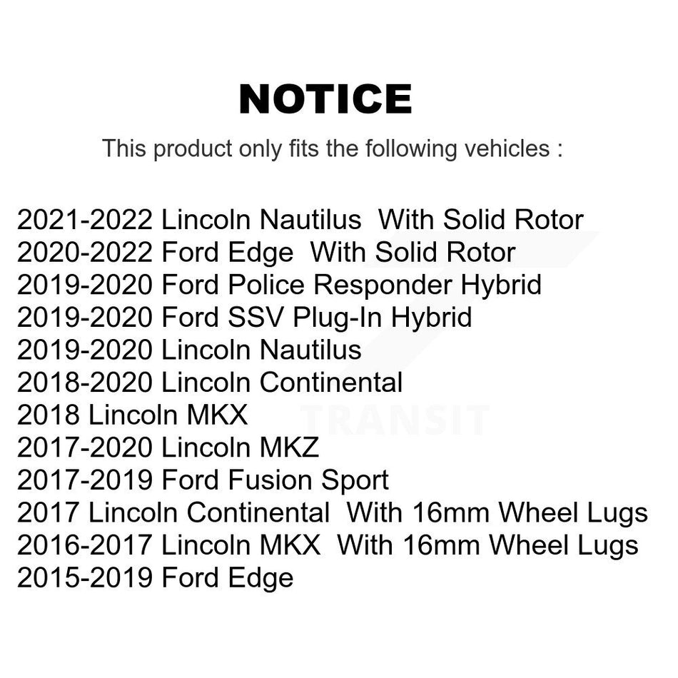 Rear Disc Brake Rotor 8-TQ8157 For Ford Edge Fusion Lincoln MKX MKZ Nautilus Continental Police Responder Hybrid SSV Plug-In