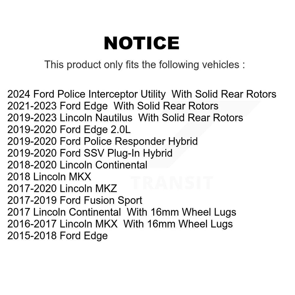 Rear Disc Brake Rotor (1 Piece Only) 8-TQ8157 For Ford Edge Fusion Lincoln Nautilus MKX MKZ Police