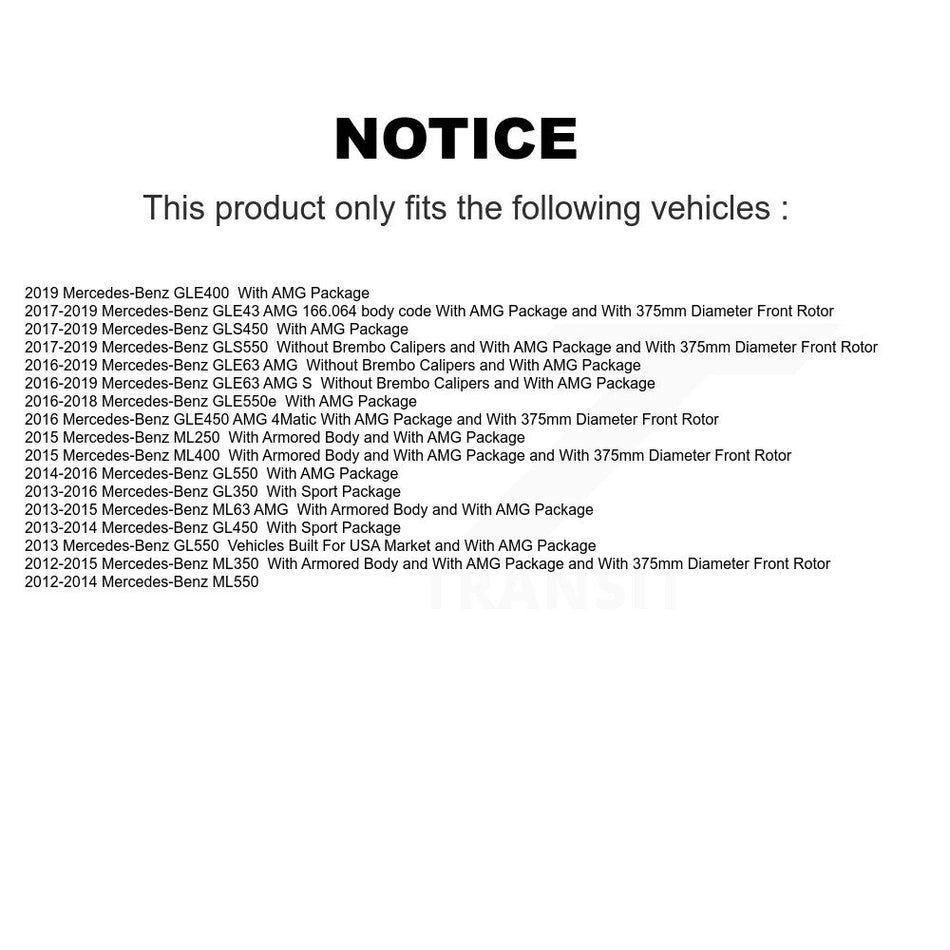 Front Disc Brake Rotor (1 Piece Only) 8-TQ8245 For Mercedes-Benz ML350 GL350 GLE43 AMG GLS450 ML400