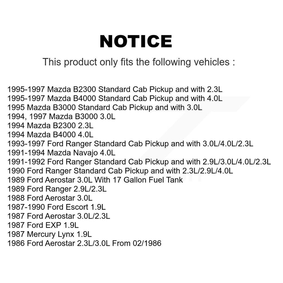 In-Tank Electric Fuel Pump AGY-00210003 For Ford Ranger Mazda B4000 B3000 B2300 Aerostar Escort EXP