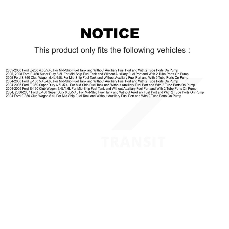 Fuel Pump Sender Assembly AGY-00310157 For Ford E-350 Super Duty E-250 E-150 Club Wagon E-450