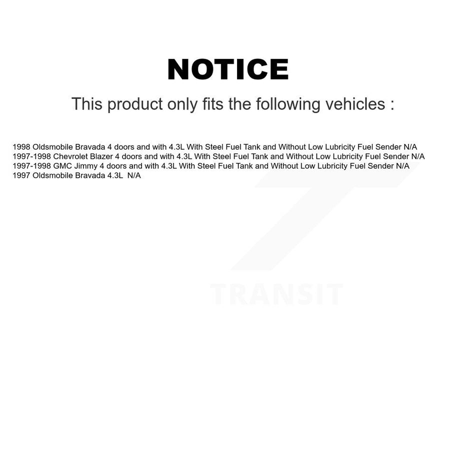 Fuel Pump Module Assembly AGY-00310318 For Chevrolet Blazer GMC Jimmy Oldsmobile Bravada