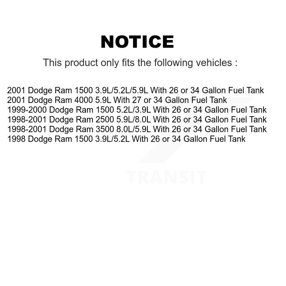 Fuel Pump Module Assembly AGY-00310395 For Dodge Ram 2500 1500 3500 4000