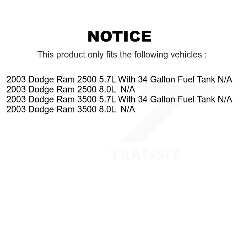Fuel Pump Module Assembly AGY-00310401 For Dodge Ram 2500 3500