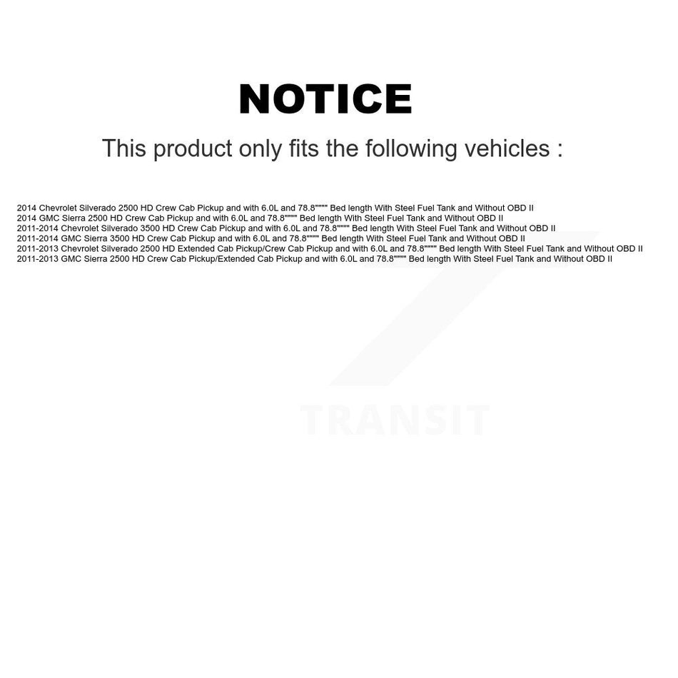 Fuel Pump Module Assembly AGY-00311370 For GMC Chevrolet Sierra 2500 HD Silverado 3500