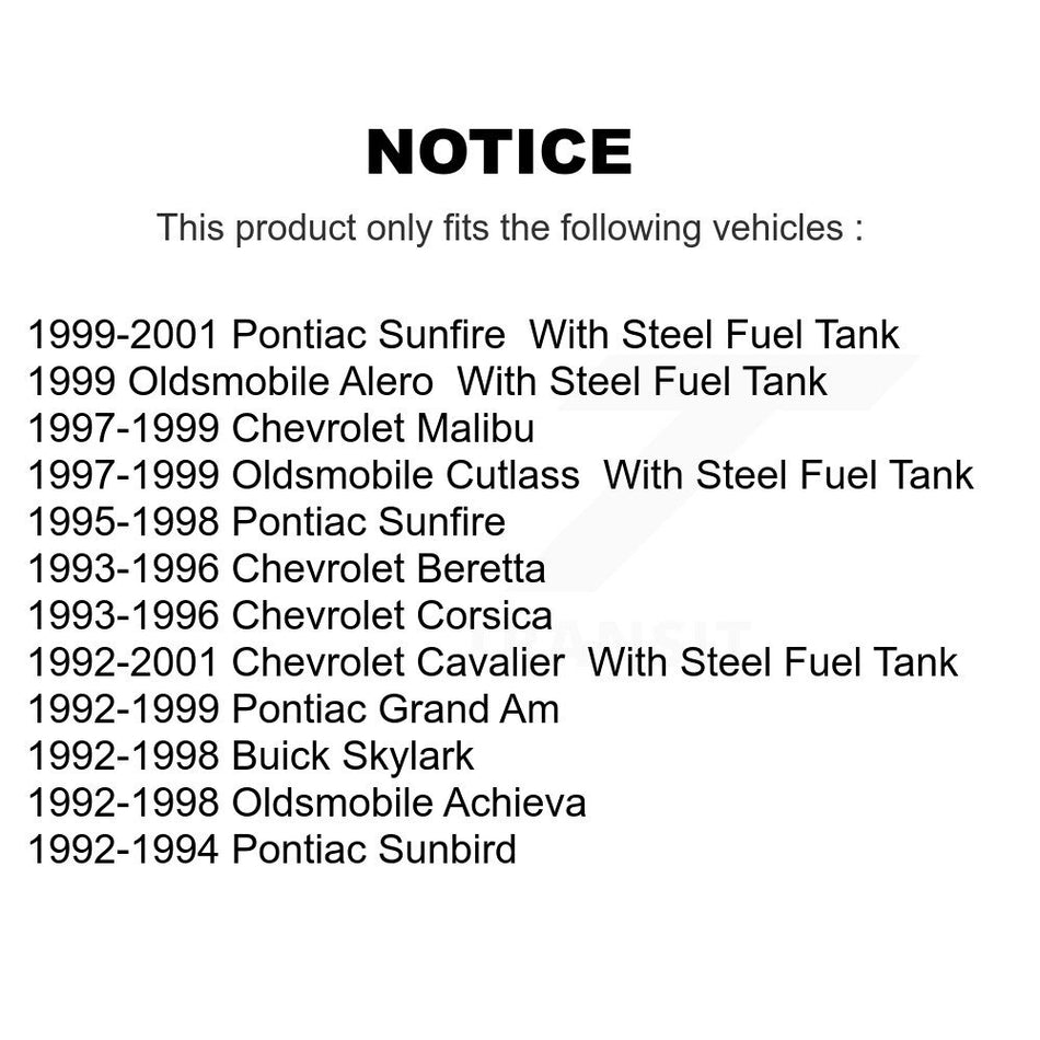 Fuel Tank Strap AGY-01110052 For Chevrolet Cavalier Pontiac Sunfire Malibu Grand Am Oldsmobile Alero