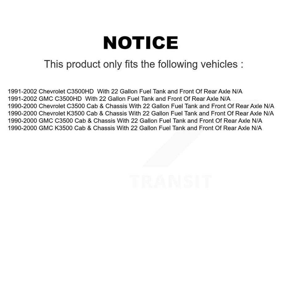 Fuel Tank Strap AGY-01110178 For Chevrolet C3500 K3500 GMC C3500HD With 22 Gallon Front Of Rear Axle