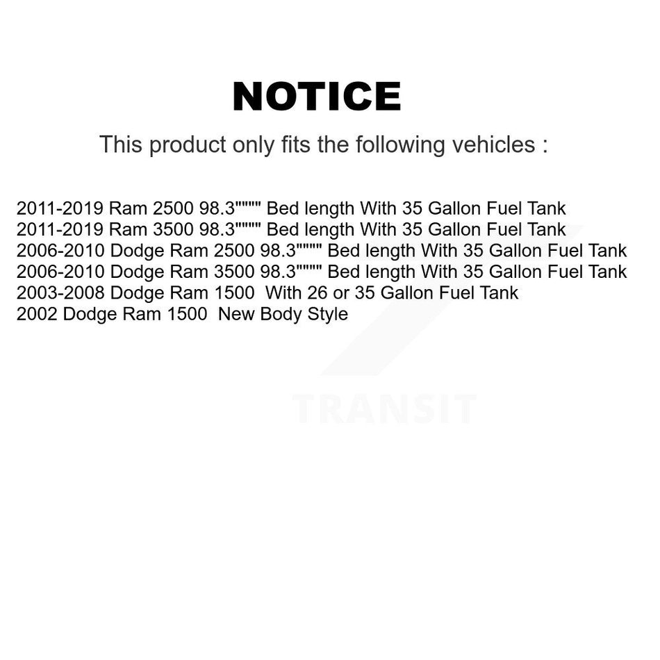 Fuel Tank Strap AGY-01110296 For Dodge Ram 1500 2500 3500