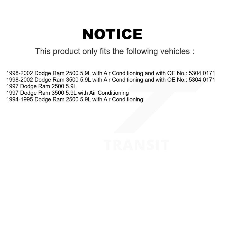 Water Pump Fan Alternator Air Conditioning Accessory Drive Belt BAN-8PK2060 For Dodge Ram 2500 3500