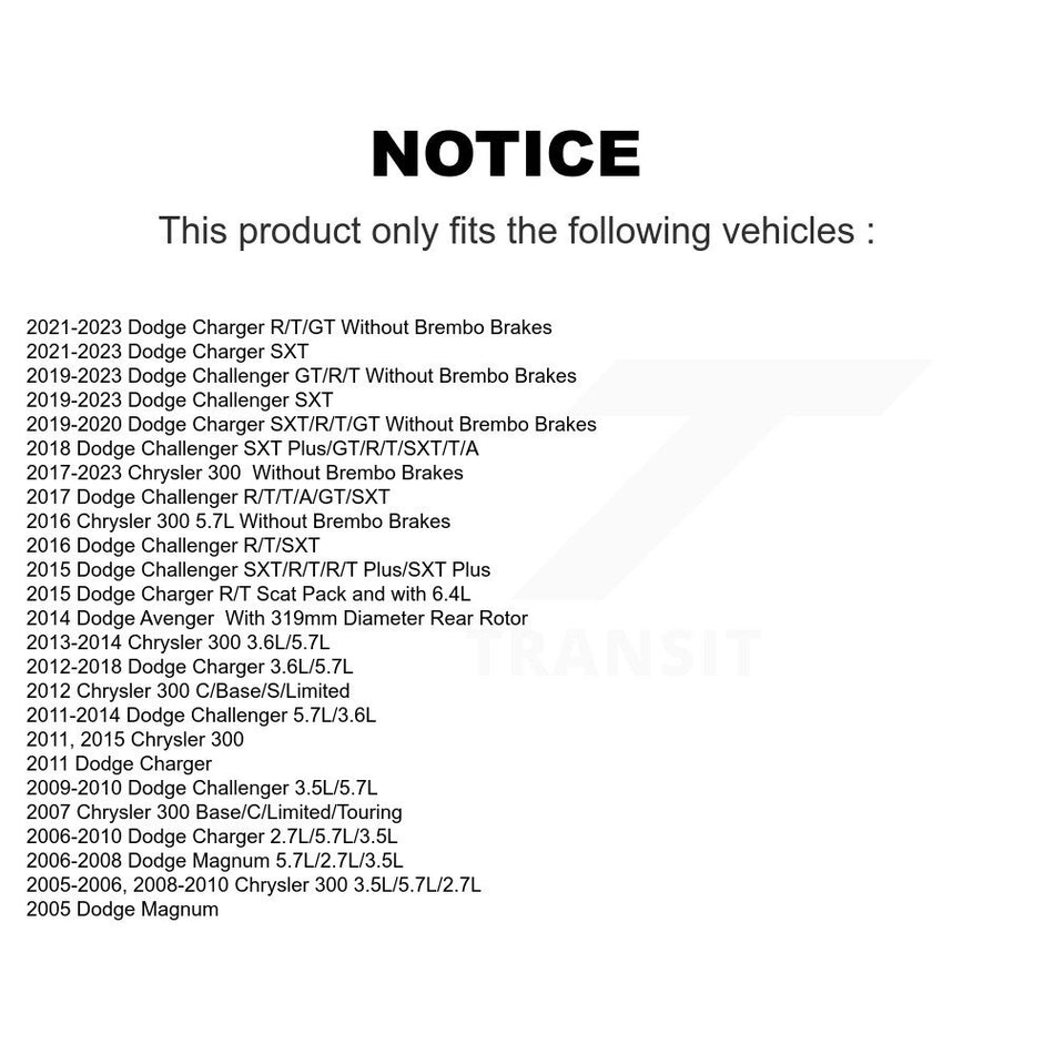 Rear Ceramic Disc Brake Pads CMX-D1057 For Dodge Chrysler 300 Charger Challenger Magnum Avenger