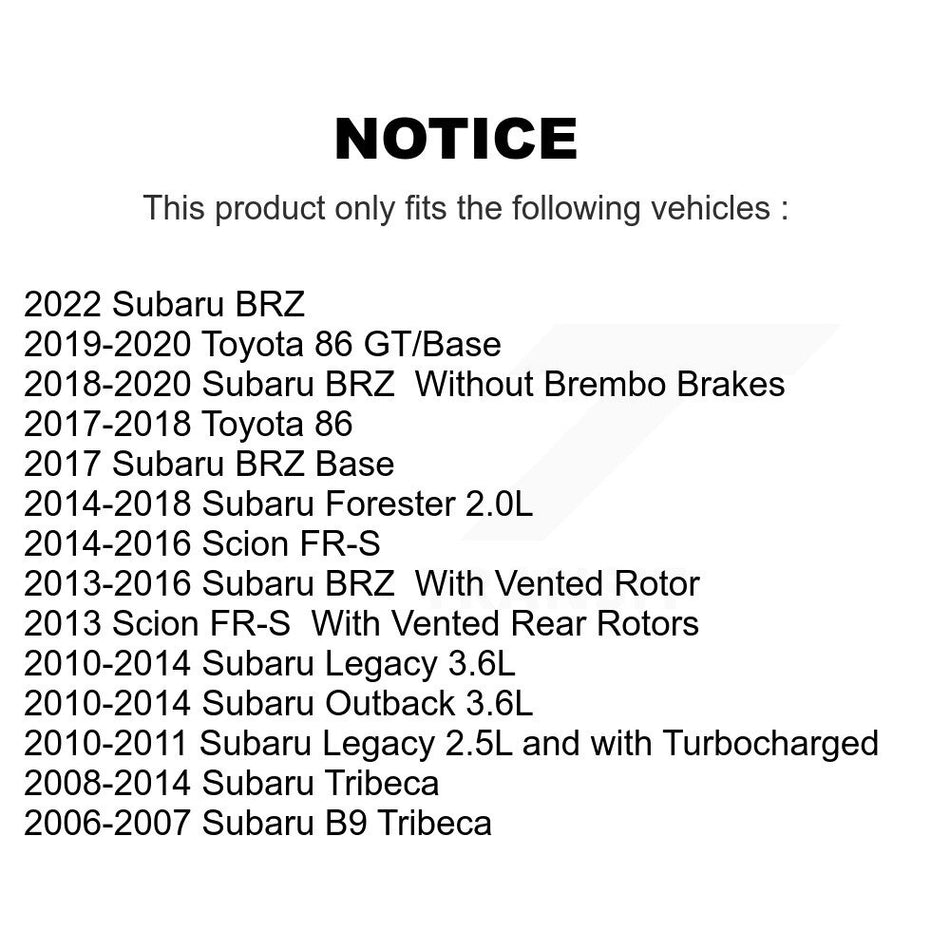 Rear Ceramic Disc Brake Pads CMX-D1124 For Subaru Forester Outback Legacy Scion FR-S BRZ Tribeca B9 Toyota 86