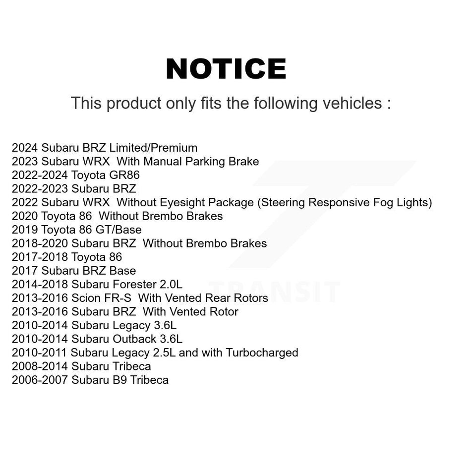 Rear Ceramic Disc Brake Pads CMX-D1124 For Subaru Forester Outback Legacy BRZ WRX Scion FR-S Toyota