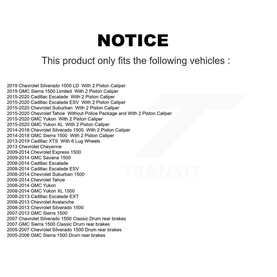 Front Ceramic Disc Brake Pads CMX-D1363 For Chevrolet GMC Sierra 1500 Silverado Cadillac Tahoe Yukon