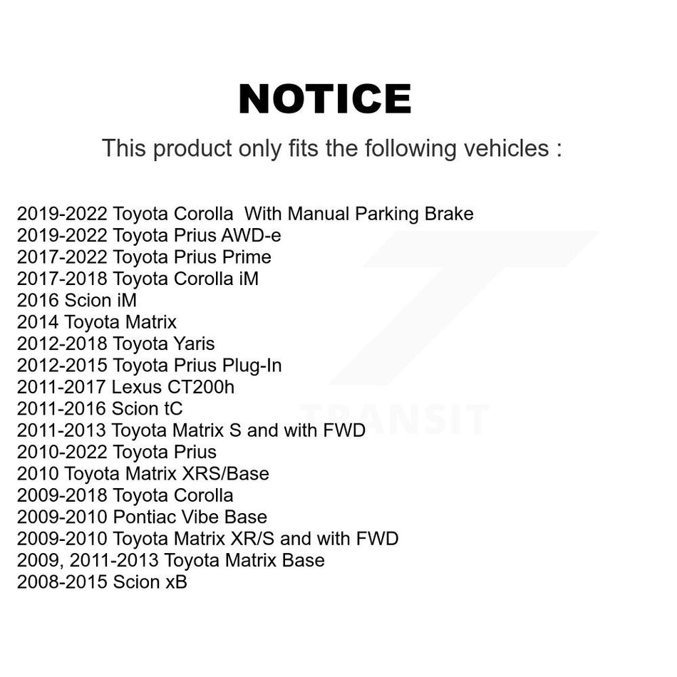 Rear Ceramic Disc Brake Pads CMX-D1423 For Toyota Corolla Matrix Yaris Prius Prime Pontiac Vibe iM