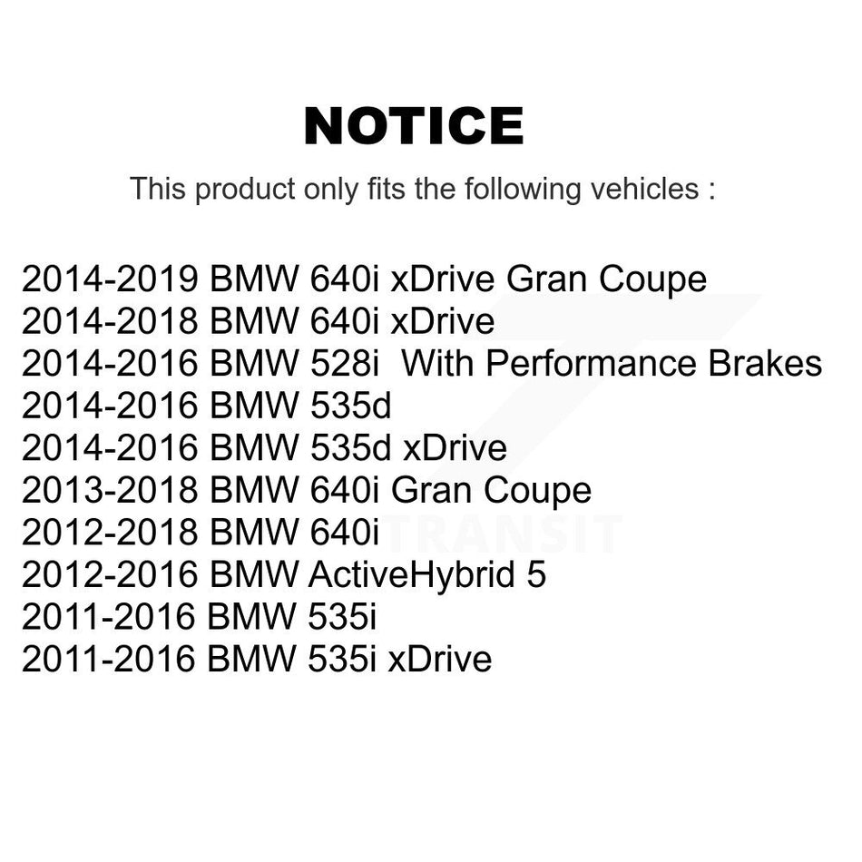 Front Ceramic Disc Brake Pads CMX-D1505 For BMW 535i xDrive 535d 640i Gran Coupe ActiveHybrid 5 528i