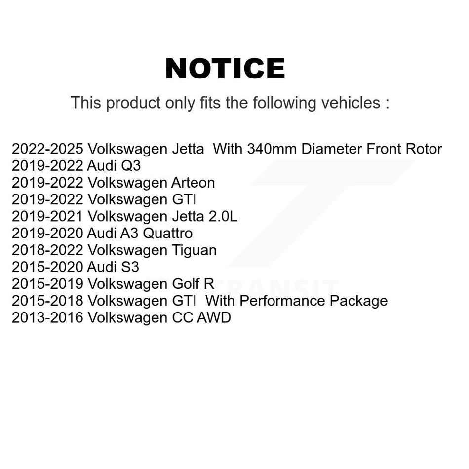 Front Ceramic Disc Brake Pads CMX-D1633A For Volkswagen Tiguan Jetta Audi Q3 GTI Golf R Arteon S3 A3