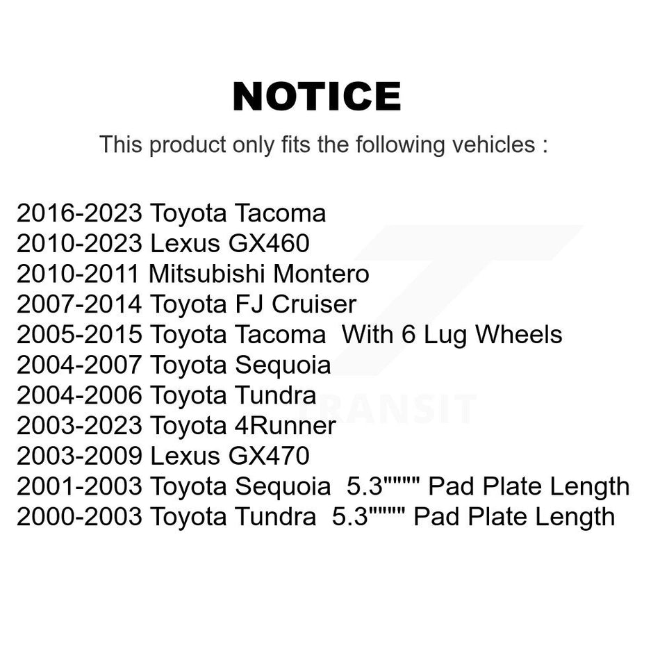 Front Ceramic Disc Brake Pads CMX-D976 For Toyota Tacoma 4Runner Tundra FJ Cruiser Lexus GX460 GX470