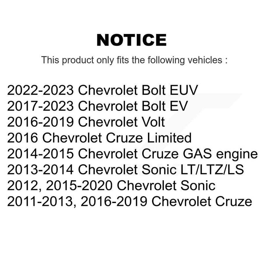 Front Coated Drilled Slotted Disc Brake Rotor (1 Piece Only) DS1-580770 For Chevrolet Cruze Sonic EV