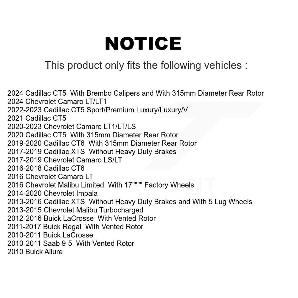 Rear Coated Drilled Slotted Disc Brake Rotor (1 Piece Only) DS1-580771 For Chevrolet Buick Malibu