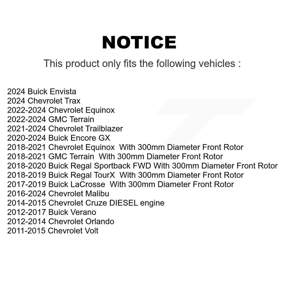 Front Coated Drilled Slotted Disc Brake Rotor (1 Piece Only) DS1-580899 For Chevrolet Equinox GMC GX