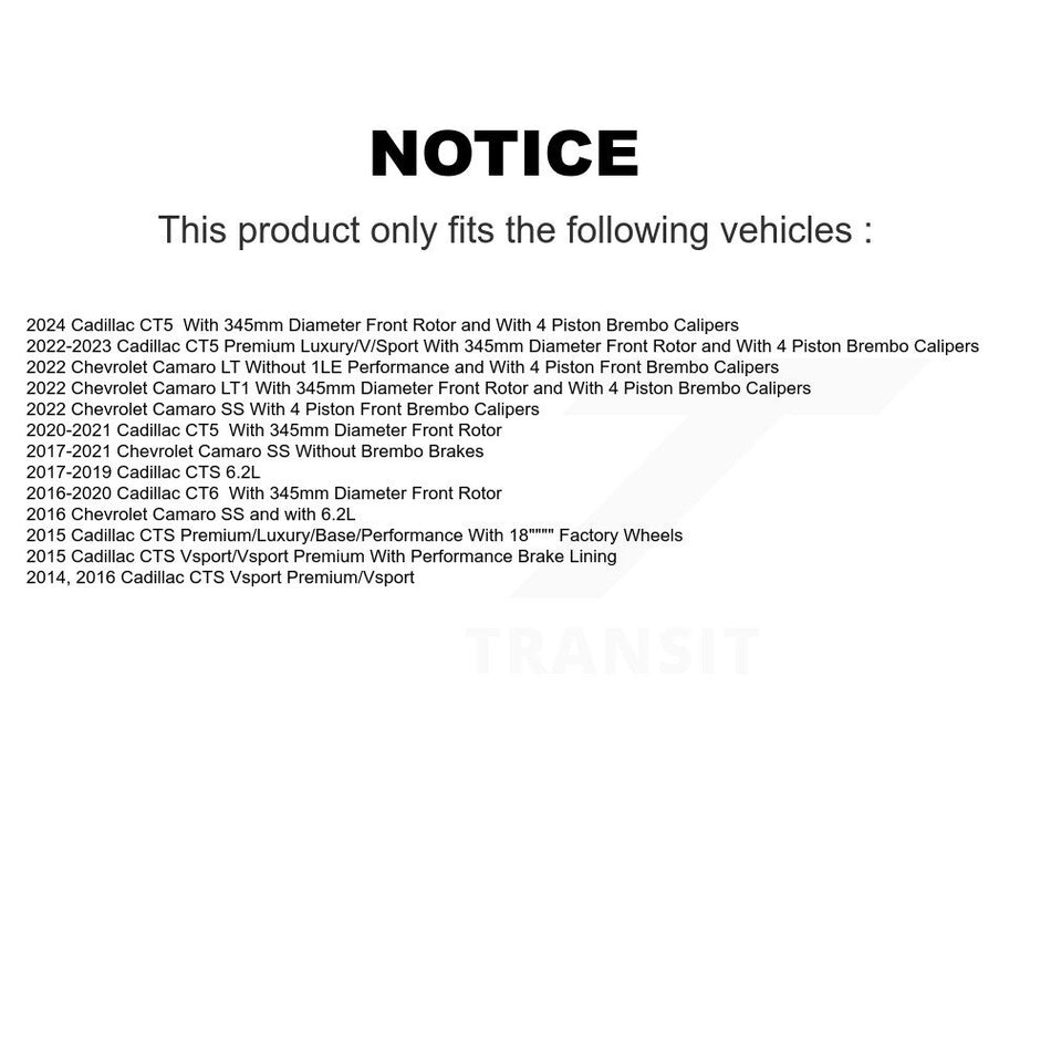 Front Coated Drilled Slotted Disc Brake Rotor (1 Piece Only) DS1-581912 For Chevrolet Camaro CT5 CTS