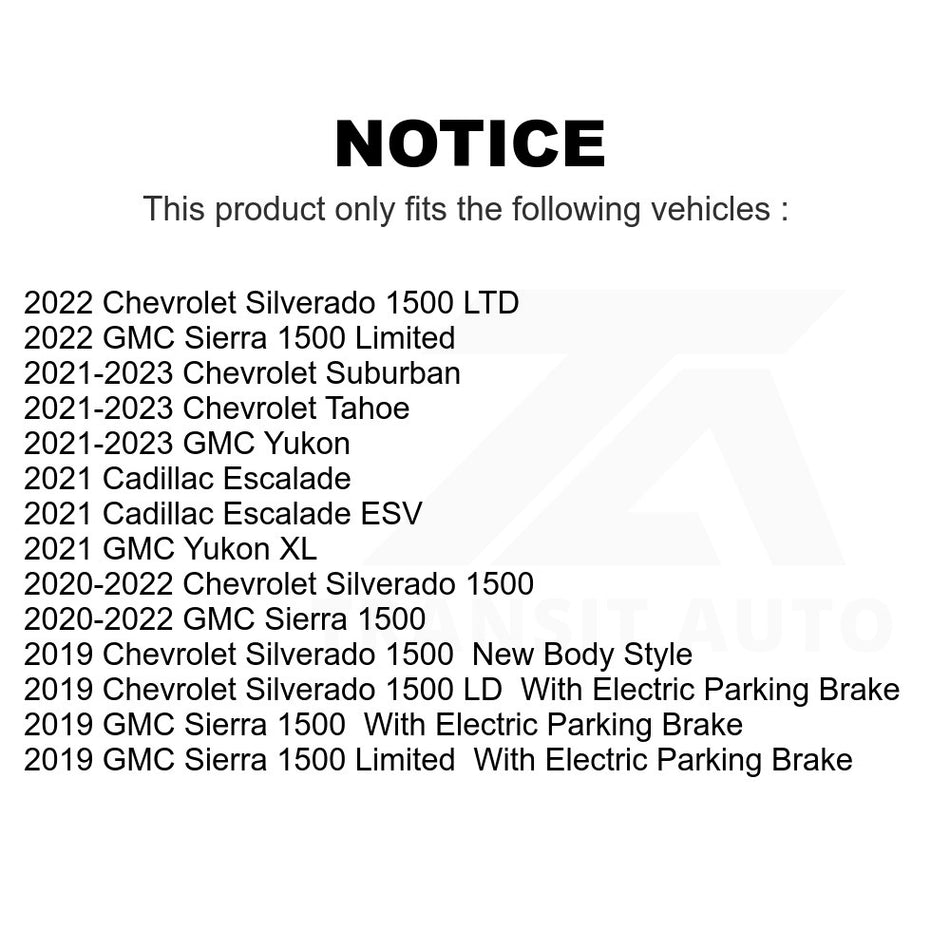 Rear Disc Brake Rotor DS1-582457 For Chevrolet Silverado 1500 GMC Sierra LD Limited Cadillac Tahoe Yukon Suburban Escalade XL ESV LTD