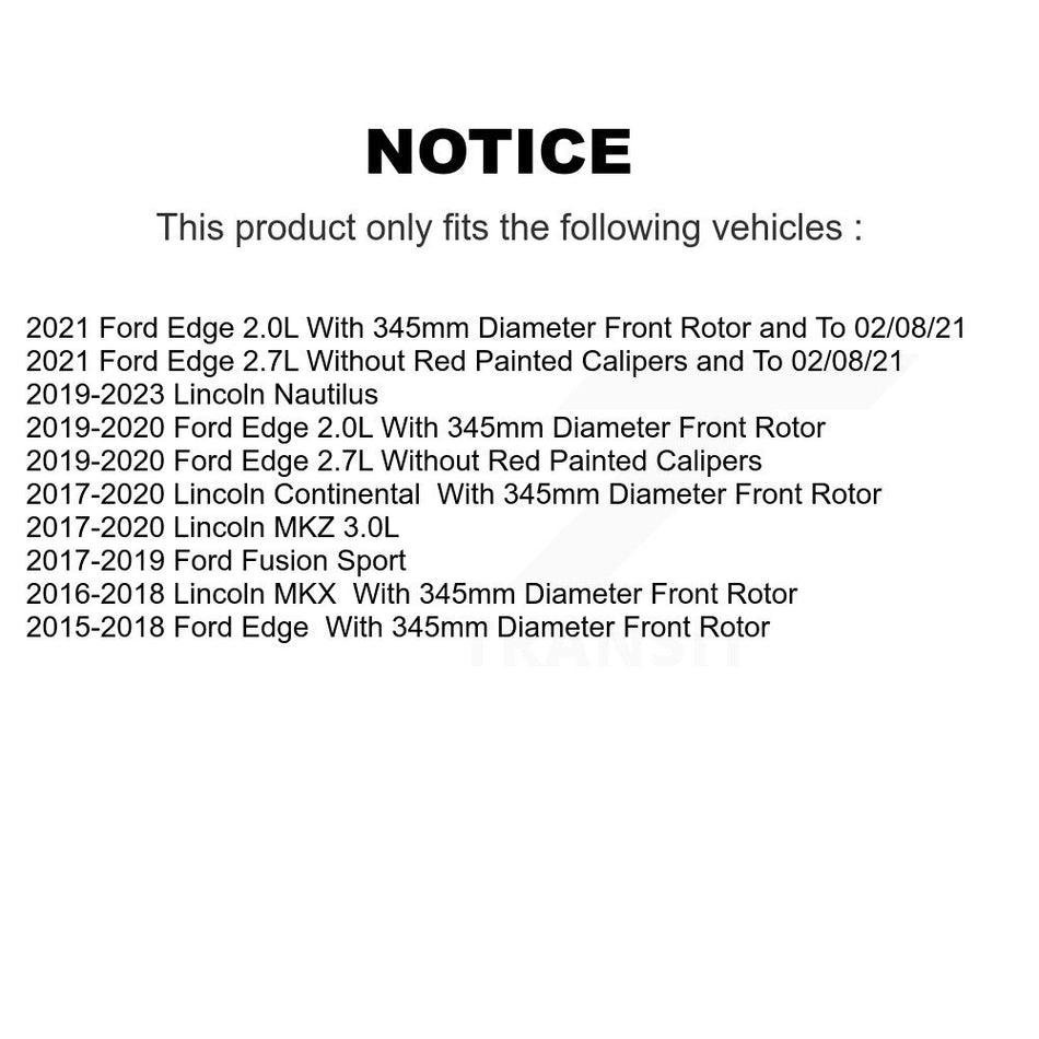 Front Coated Drilled Slotted Disc Brake Rotor (1 Piece Only) DS1-681995 For Ford Edge Fusion Lincoln