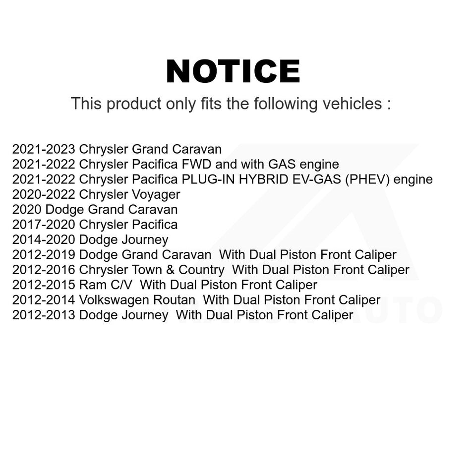 Front Disc Brake Rotor DS1-780964 For Dodge Grand Caravan Chrysler Journey Town & Country Pacifica Ram C/V Volkswagen Routan Voyager