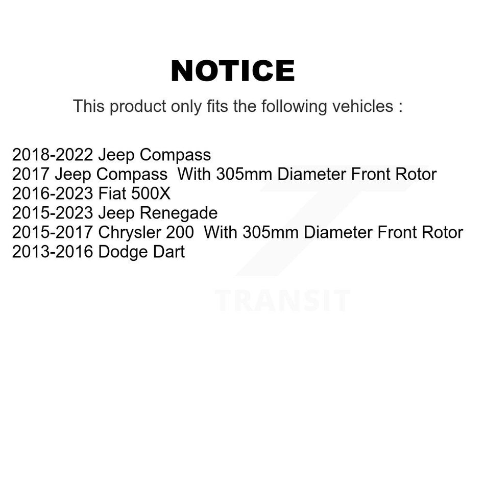 Front Coated Drilled Slotted Disc Brake Rotor (1 Piece Only) DS1-780995 For Jeep Compass Chrysler