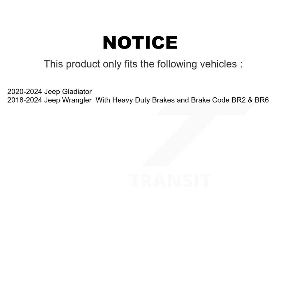 Front Coated Drilled Slotted Disc Brake Rotor (1 Piece Only) DS1-782319 For Jeep Wrangler Gladiator