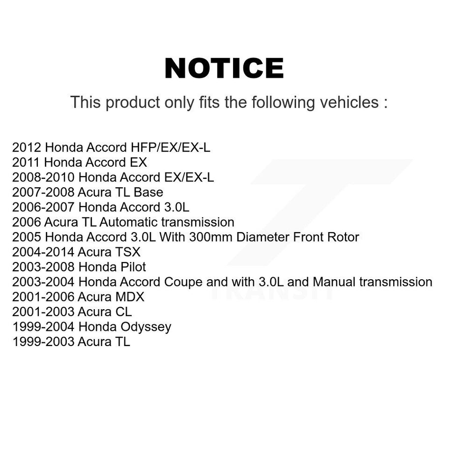 Front Coated Drilled Slotted Disc Brake Rotor (1 Piece Only) DS1-96795 For Honda Accord Acura TSX TL