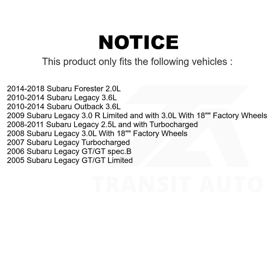 Front Disc Brake Rotor DS1-980361 For Subaru Forester Outback Legacy