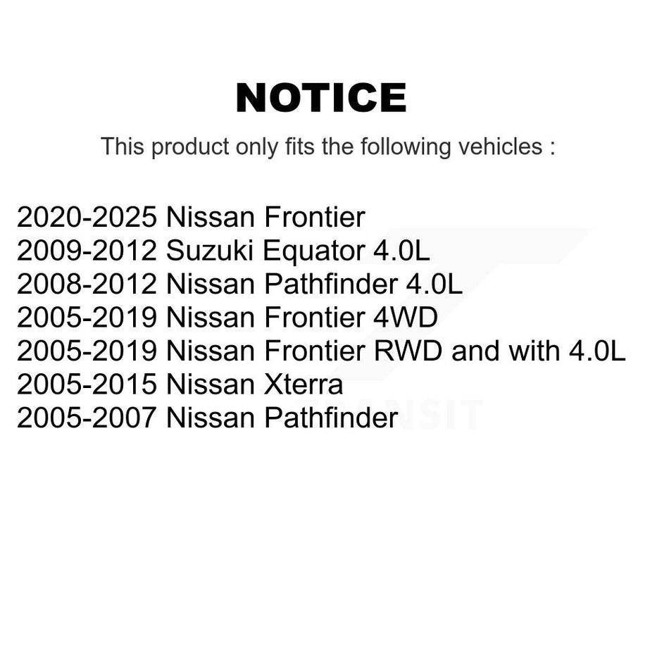 Front Coated Drilled Slotted Disc Brake Rotor (1 Piece Only) DS1-980370 For Nissan Frontier Xterra