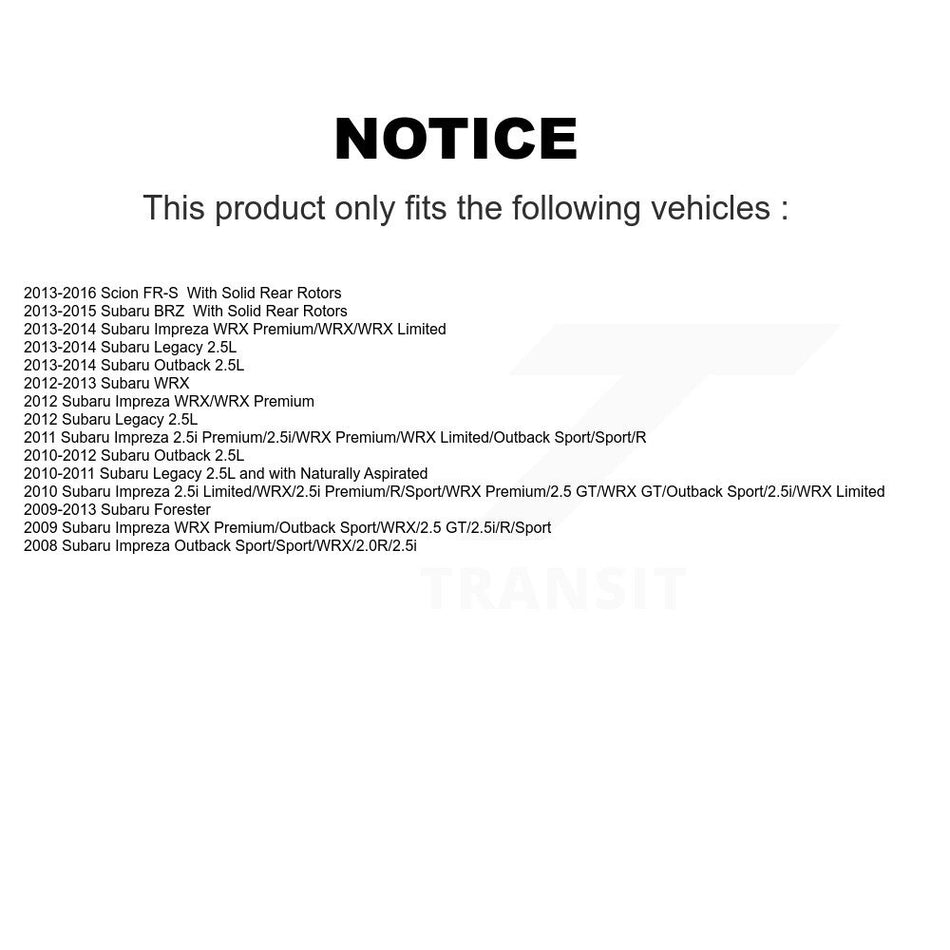 Rear Coated Drilled Slotted Disc Brake Rotor (1 Piece Only) DS1-980634 For Subaru Impreza Forester