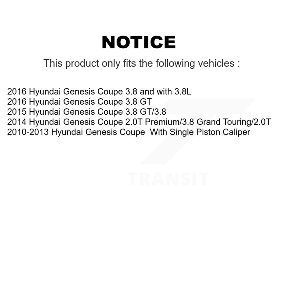 Rear Coated Drilled Slotted Disc Brake Rotor (1 Piece Only) DS1-980773 For Hyundai Genesis Coupe