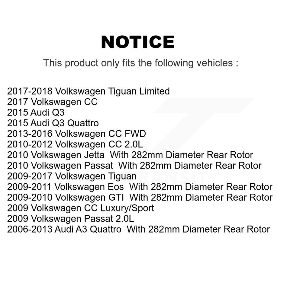 Rear Coated Drilled Slotted Disc Brake Rotor (1 Piece Only) DS1-980791 For Volkswagen Tiguan Audi CC