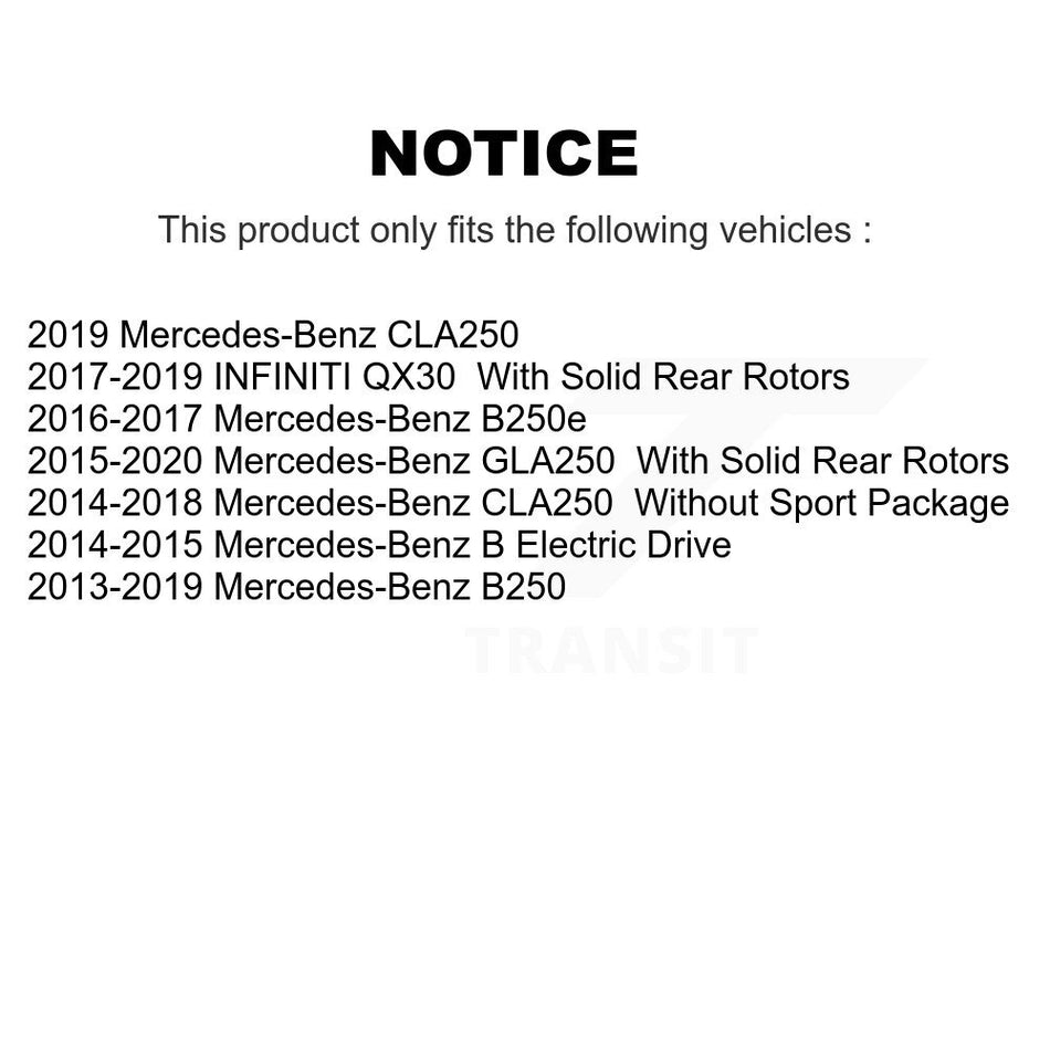 Rear Coated Drilled Slotted Disc Brake Rotor (1 Piece Only) DS1-981086 For Mercedes-Benz GLA250 B250