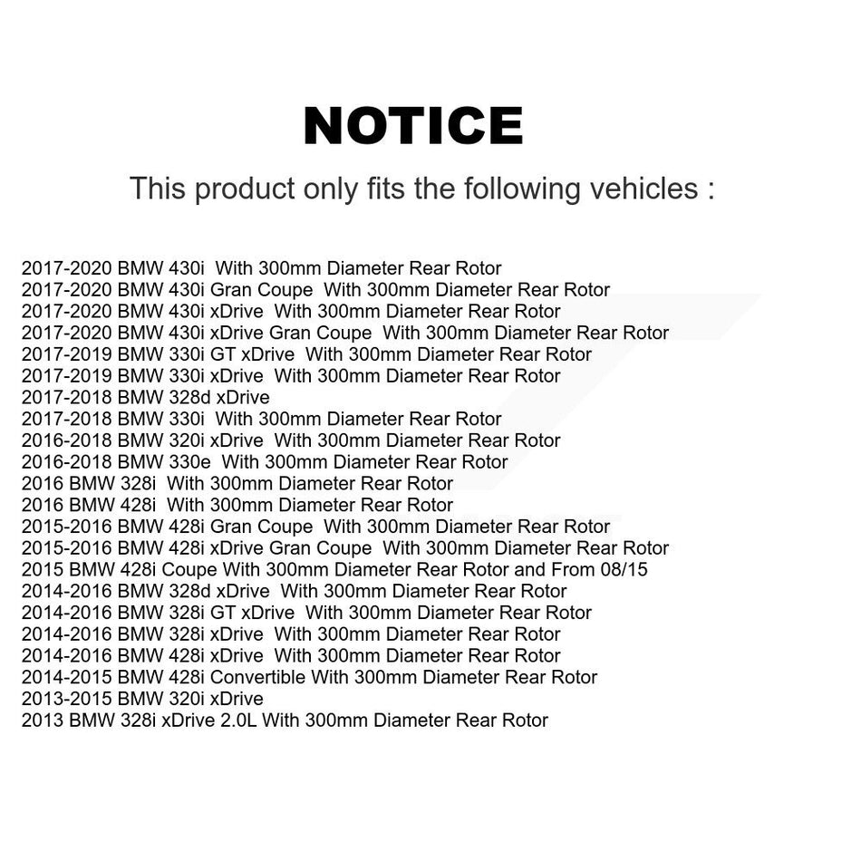 Rear Coated Drilled Slotted Disc Brake Rotor (1 Piece Only) DS1-981214 For BMW 328i xDrive 330i 320i